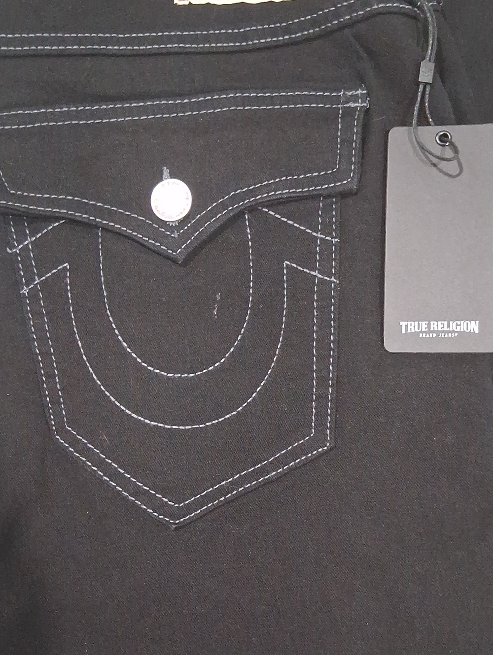 True Religion Ricky Relaxed Straight Jeans Size-36x30 Black NWT - Picture 2 of 7